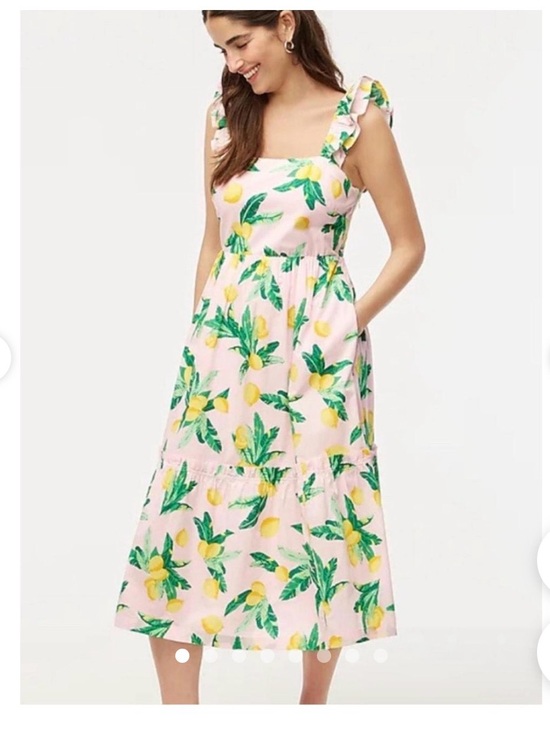 J. Crew Dresses & Skirts - J. Crew Pink Lemon-Print Sundress with Green Accents